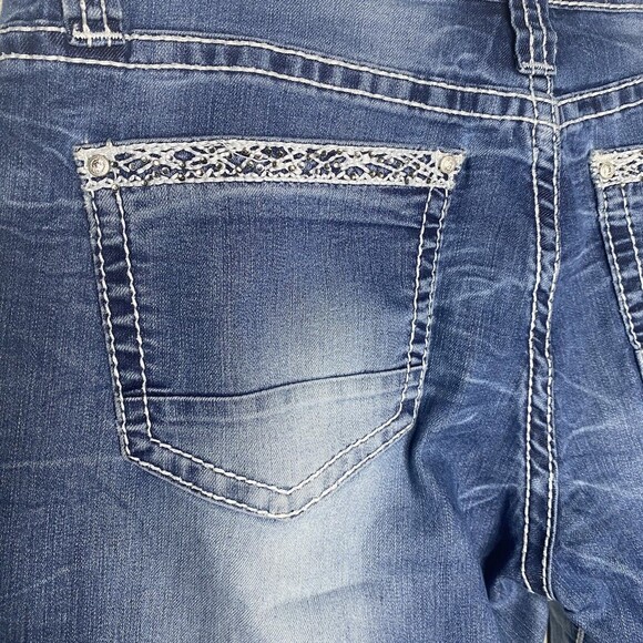Daytrip Virgo Straight Stretch Jeans Size 28R Women Bling Equestrian Mid Rise - Picture 4 of 15